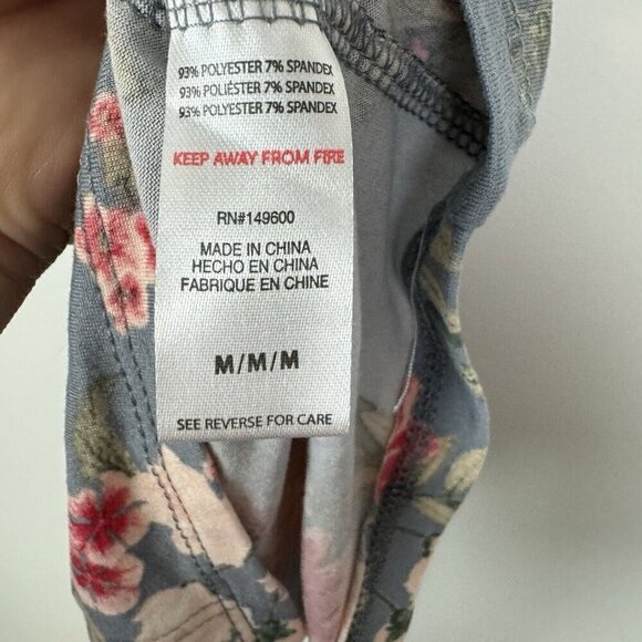 Flora by Flora Nikrooz Robe Knit Floral Blue Pink Short Size Medium - Picture 3 of 4